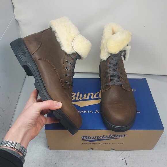 Blundstone Brown Waterproof Thermal Lace Up Boot - Picture 1 of 8